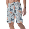 Meow Meow Cat Print Men's Shorts-grizzshop