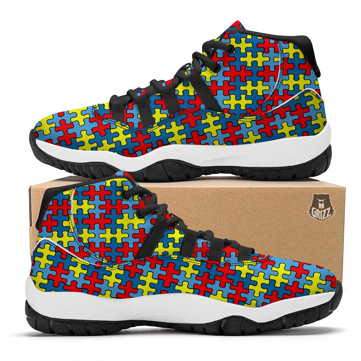 Merchandise Autism Awareness Black Bball Shoes-grizzshop