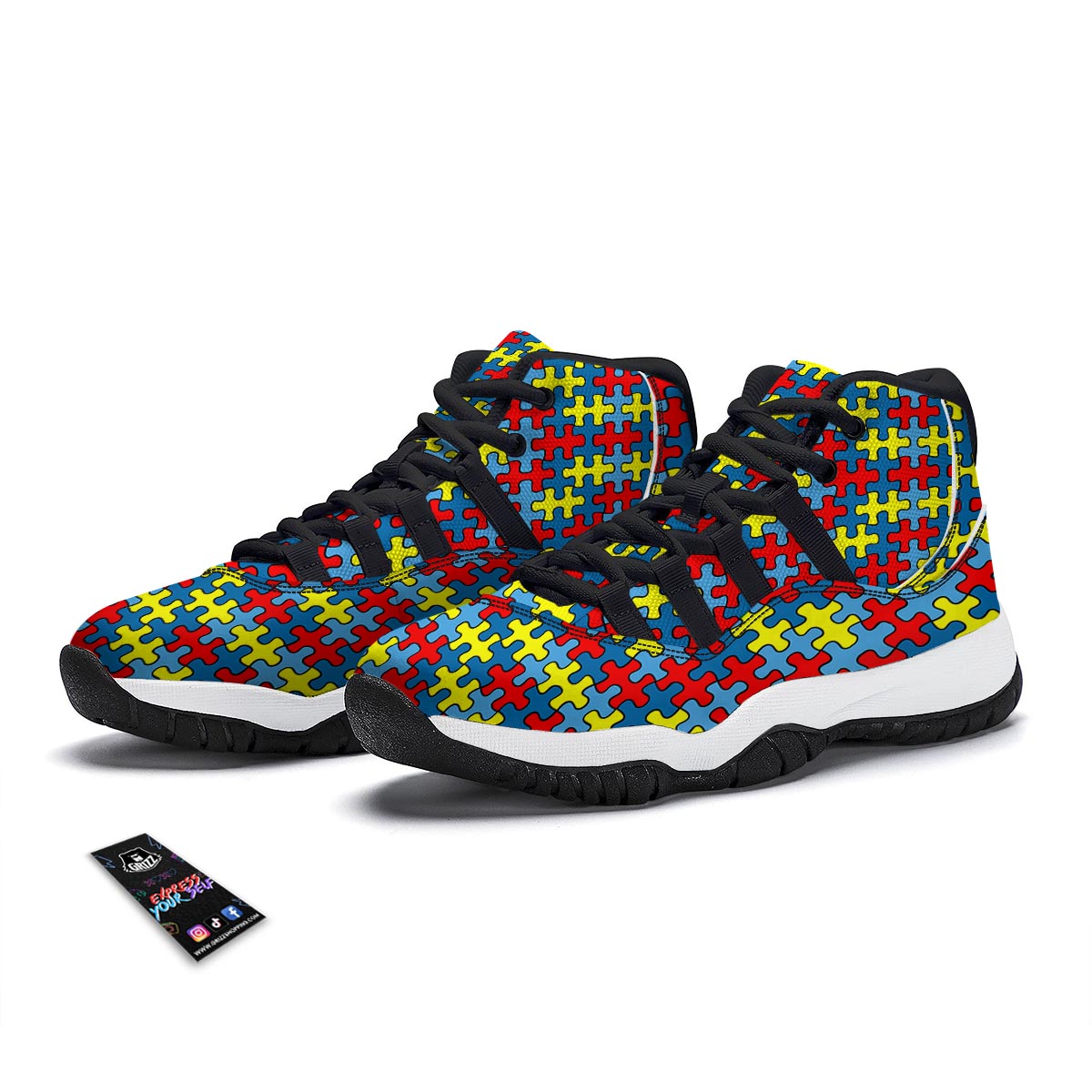 Merchandise Autism Awareness Black Bball Shoes-grizzshop