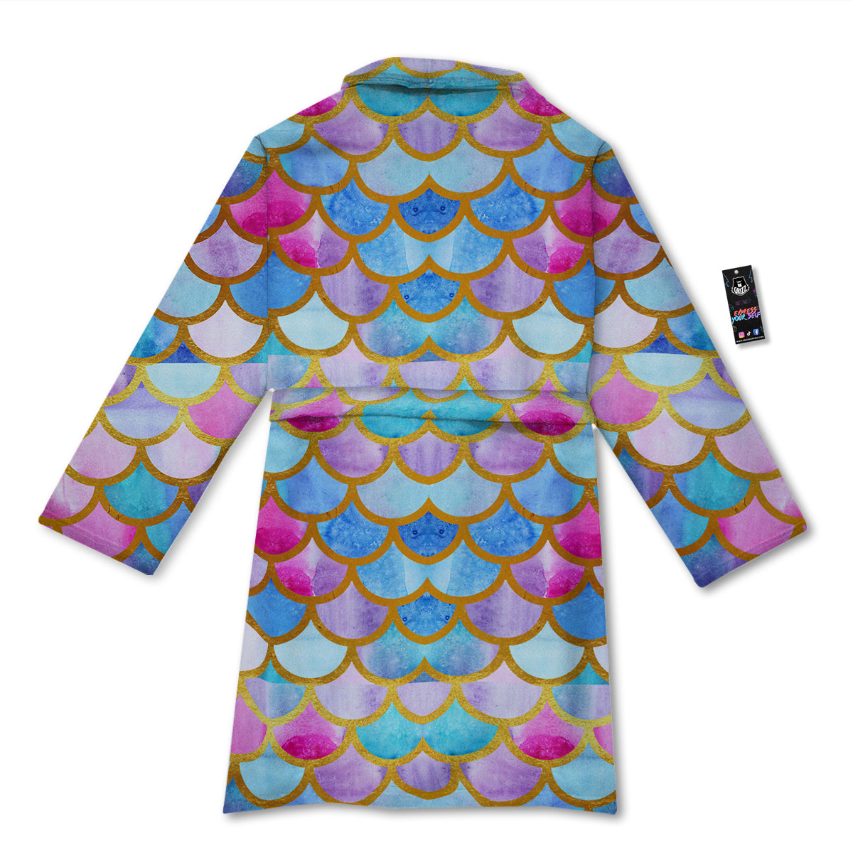 Mermaid Colorful Print Pattern Bathrobe-grizzshop
