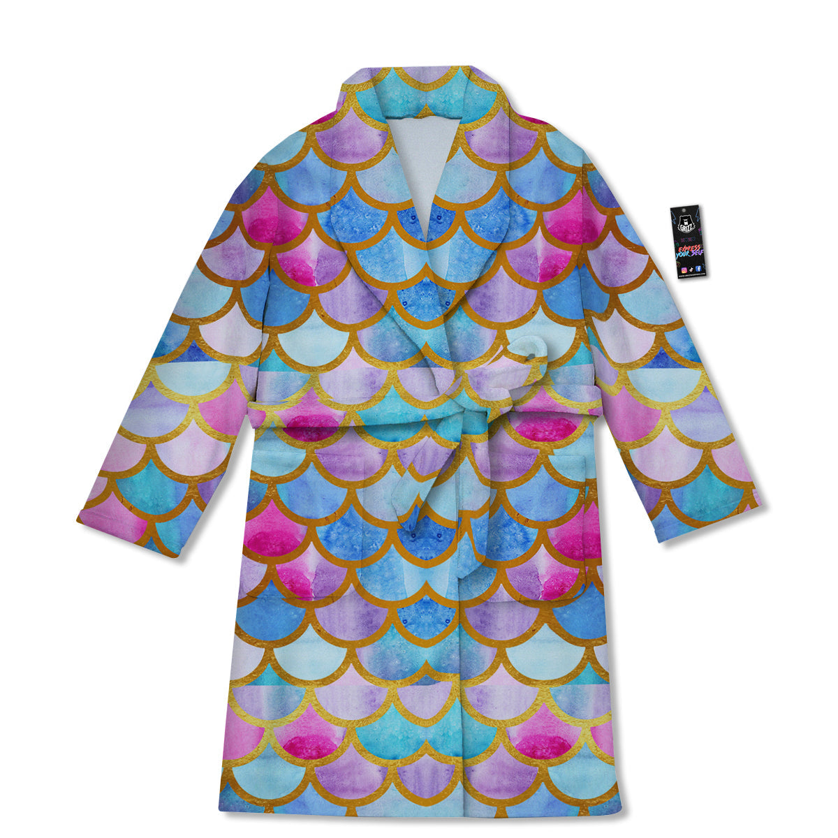 Mermaid Colorful Print Pattern Bathrobe-grizzshop
