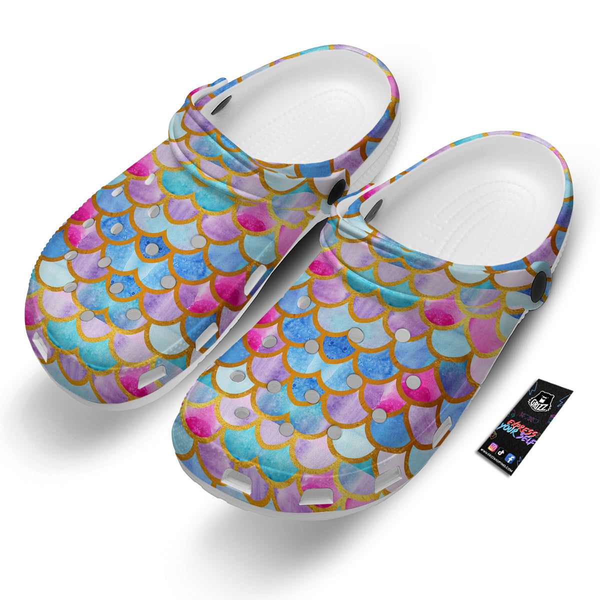 Mermaid Colorful Print Pattern Clog-grizzshop