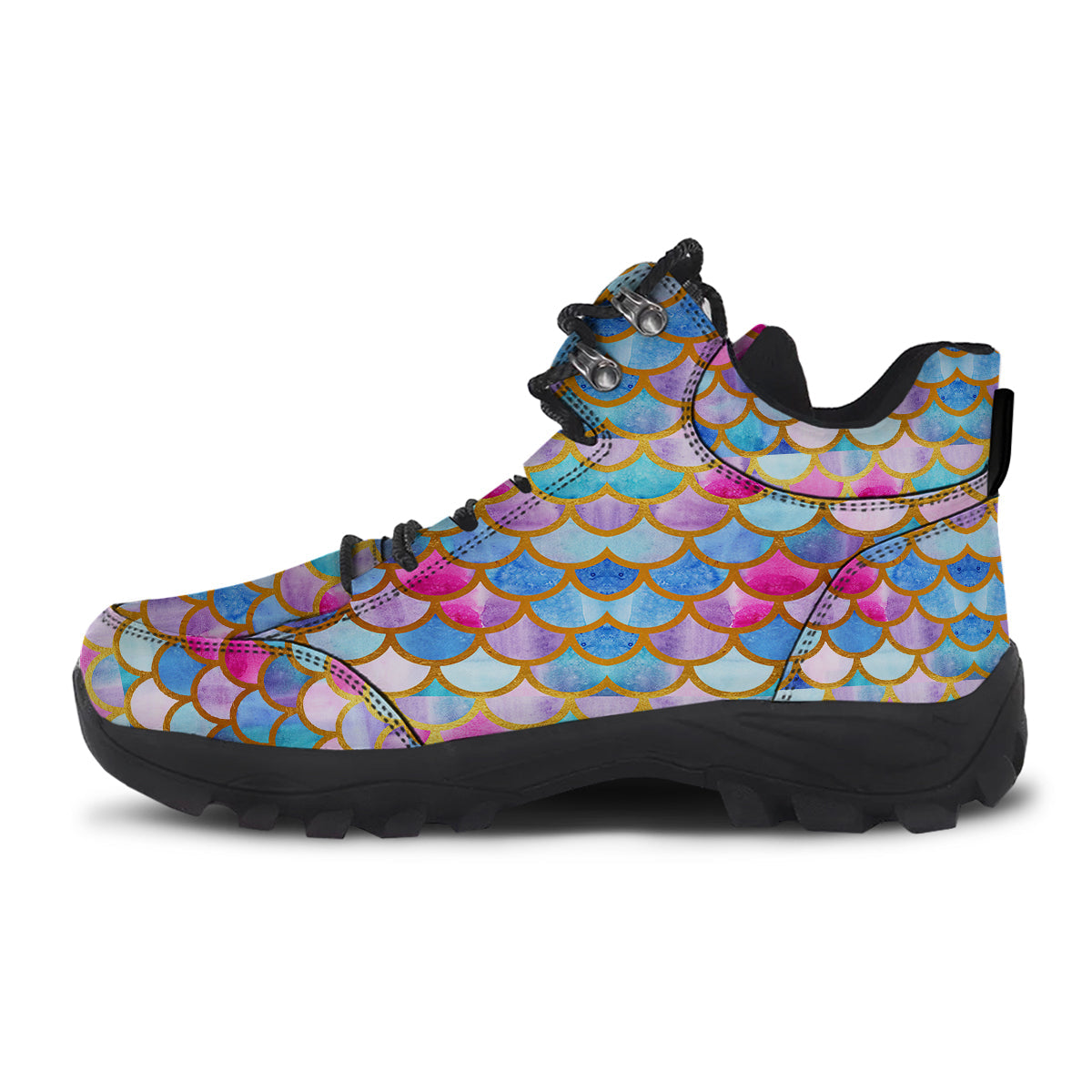 Mermaid Colorful Print Pattern Hiking Shoes-grizzshop