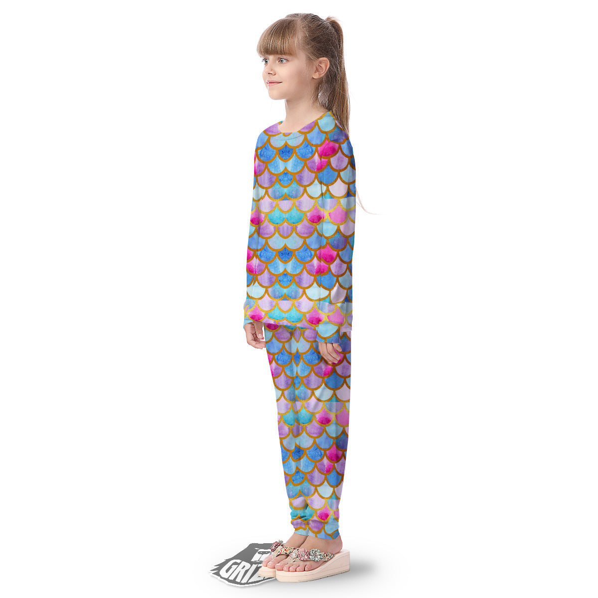 Mermaid Colorful Print Pattern Kid's Pajamas-grizzshop
