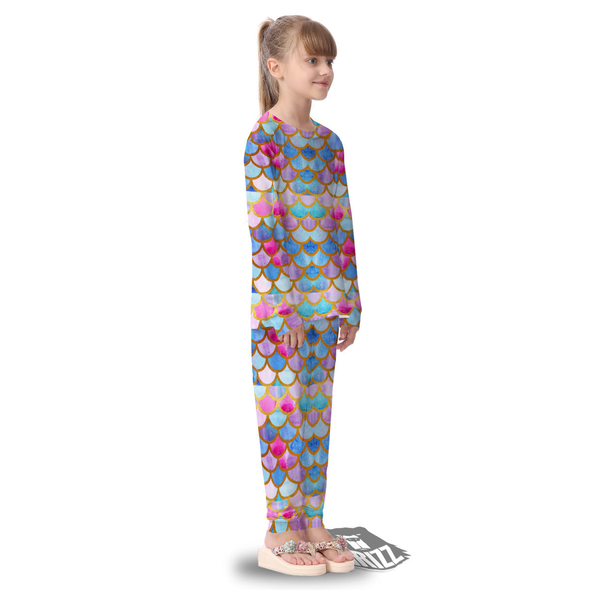 Mermaid Colorful Print Pattern Kid's Pajamas-grizzshop