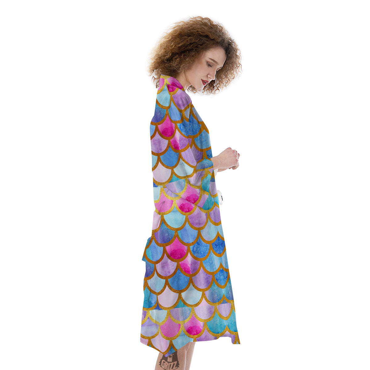 Mermaid Colorful Print Pattern Kimono-grizzshop