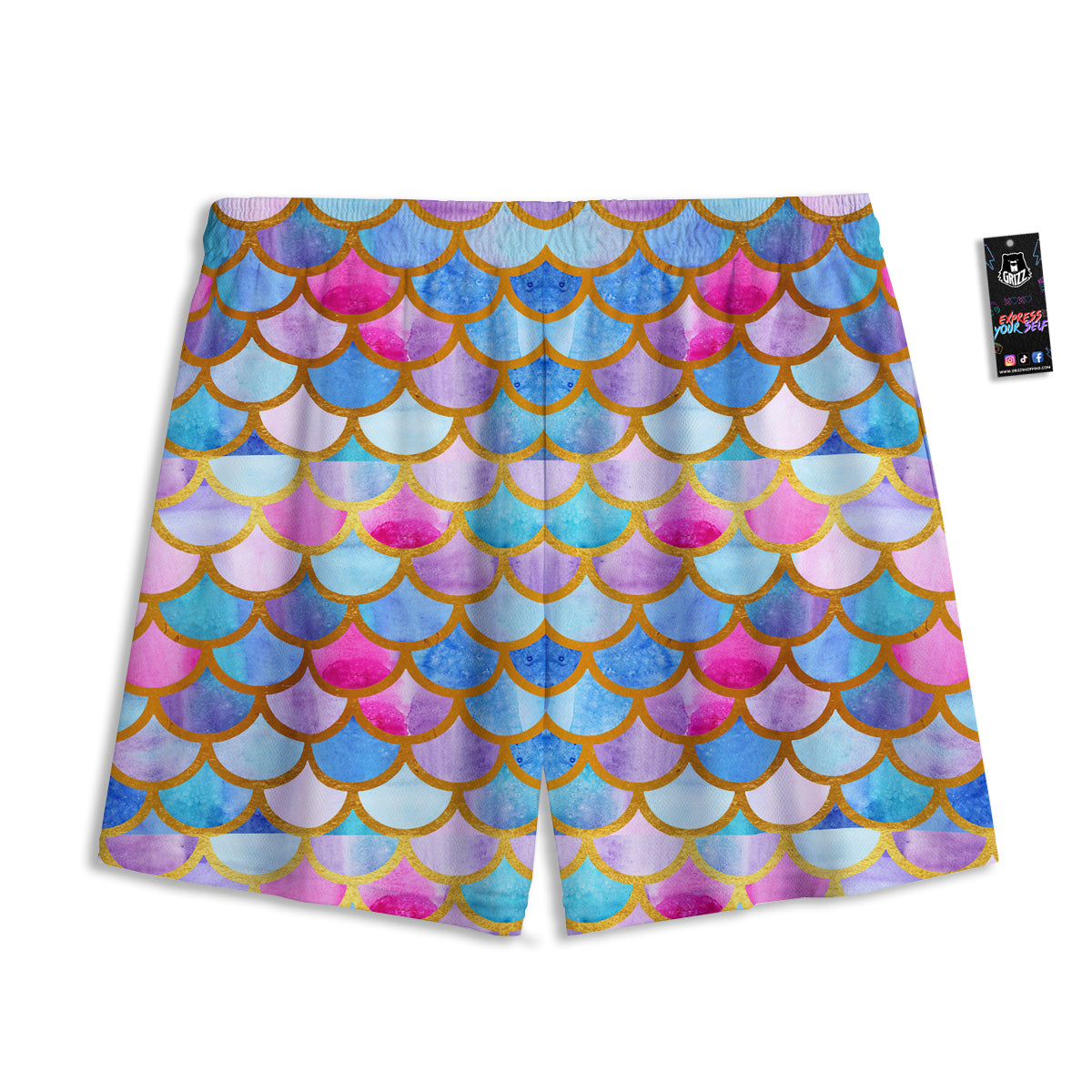 Mandala Om Gold Print Mesh Shorts