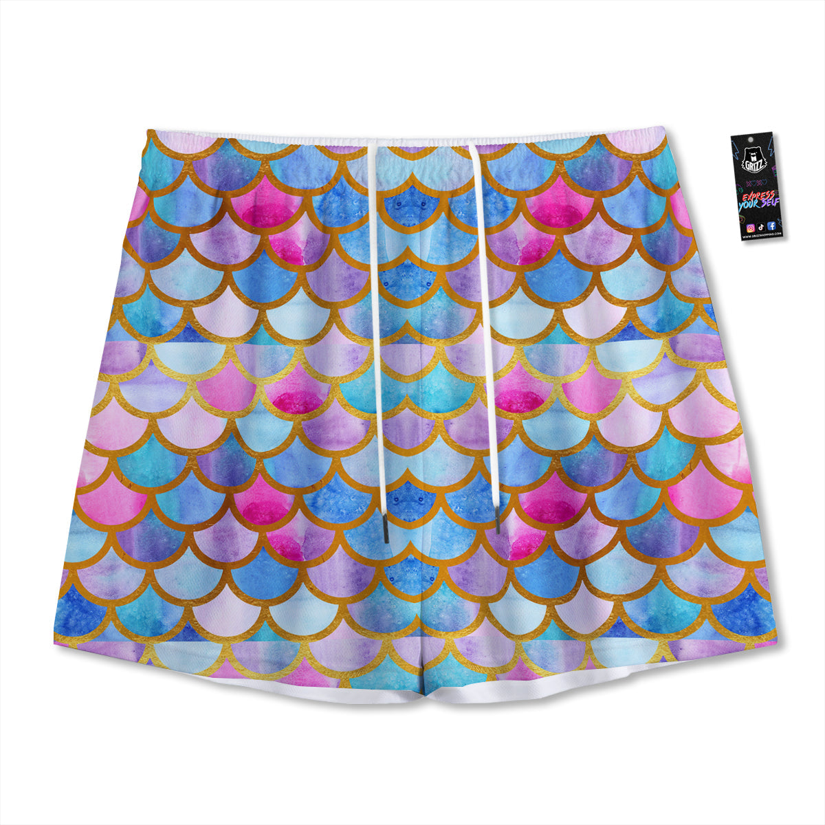Mandala Om Gold Print Mesh Shorts