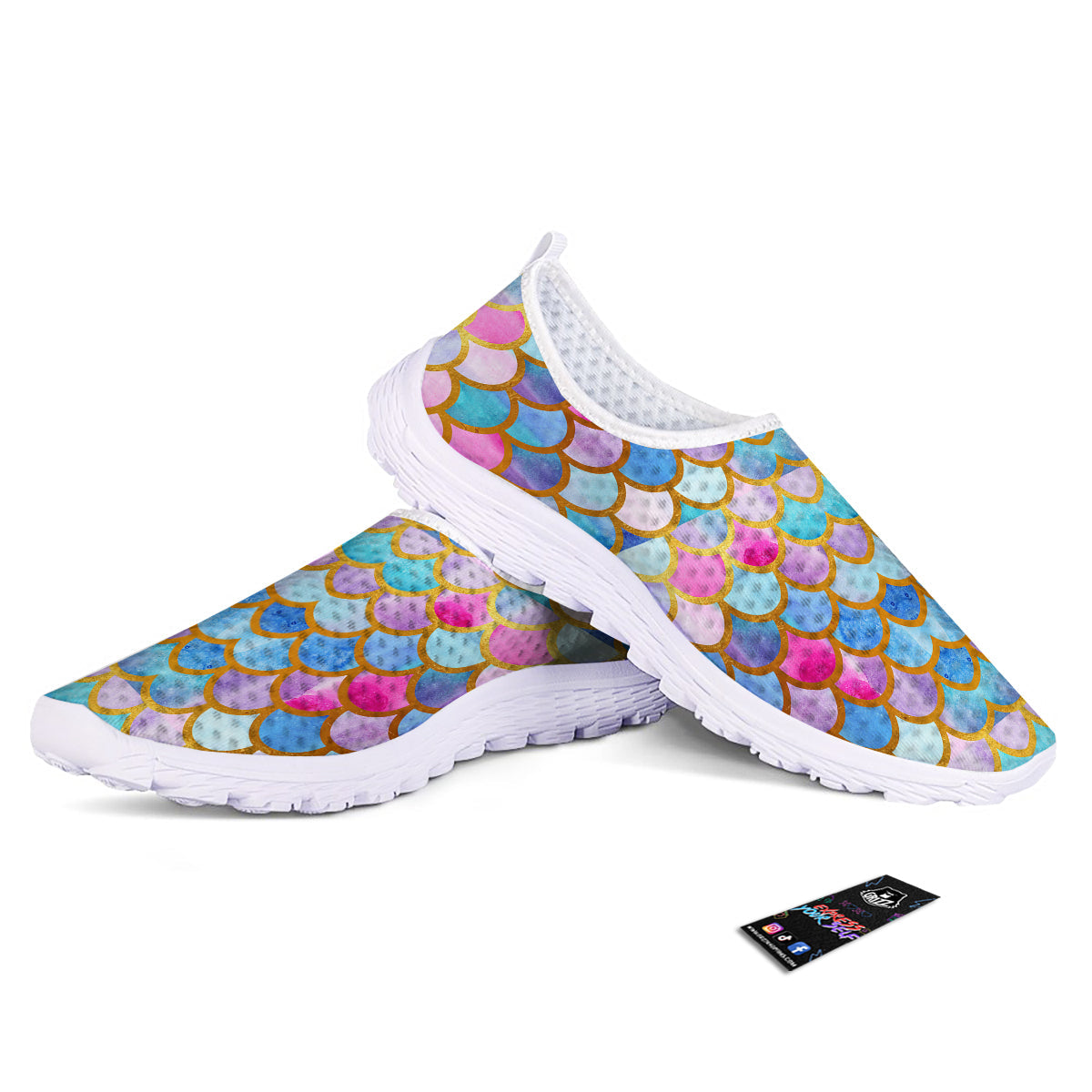 Mermaid Colorful Print Pattern Nurse Shoes-grizzshop
