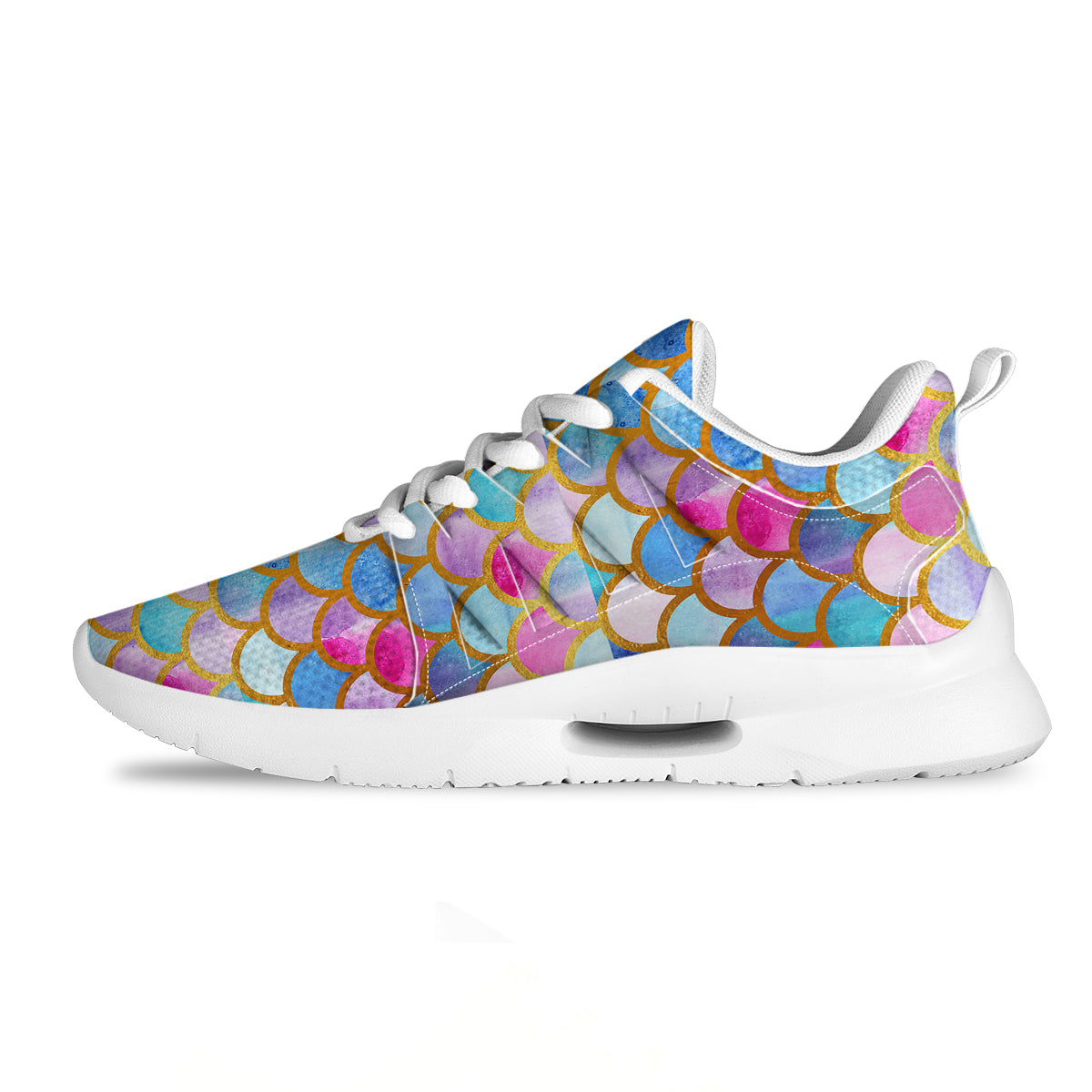 Mermaid Colorful Print Pattern Tennis Shoes-grizzshop