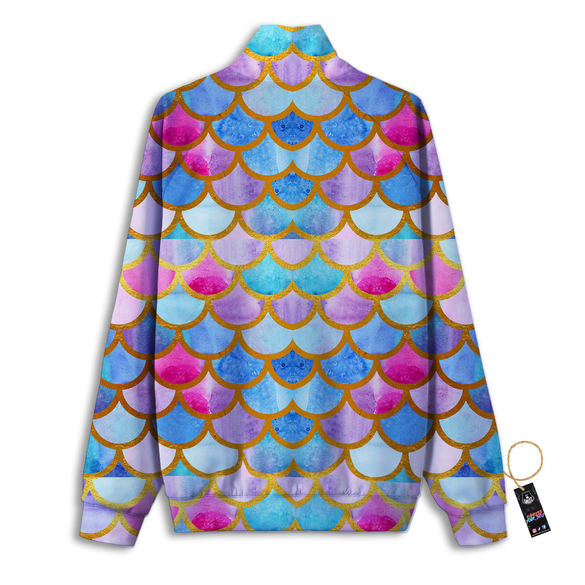 Mermaid Colorful Print Pattern Track Jacket-grizzshop