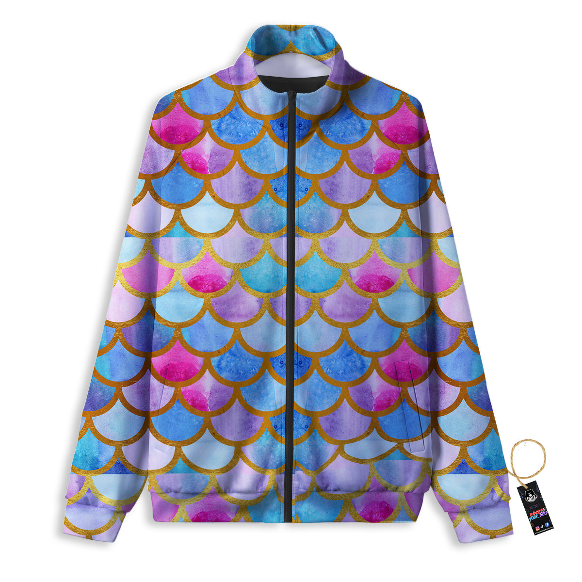Mermaid Colorful Print Pattern Track Jacket-grizzshop