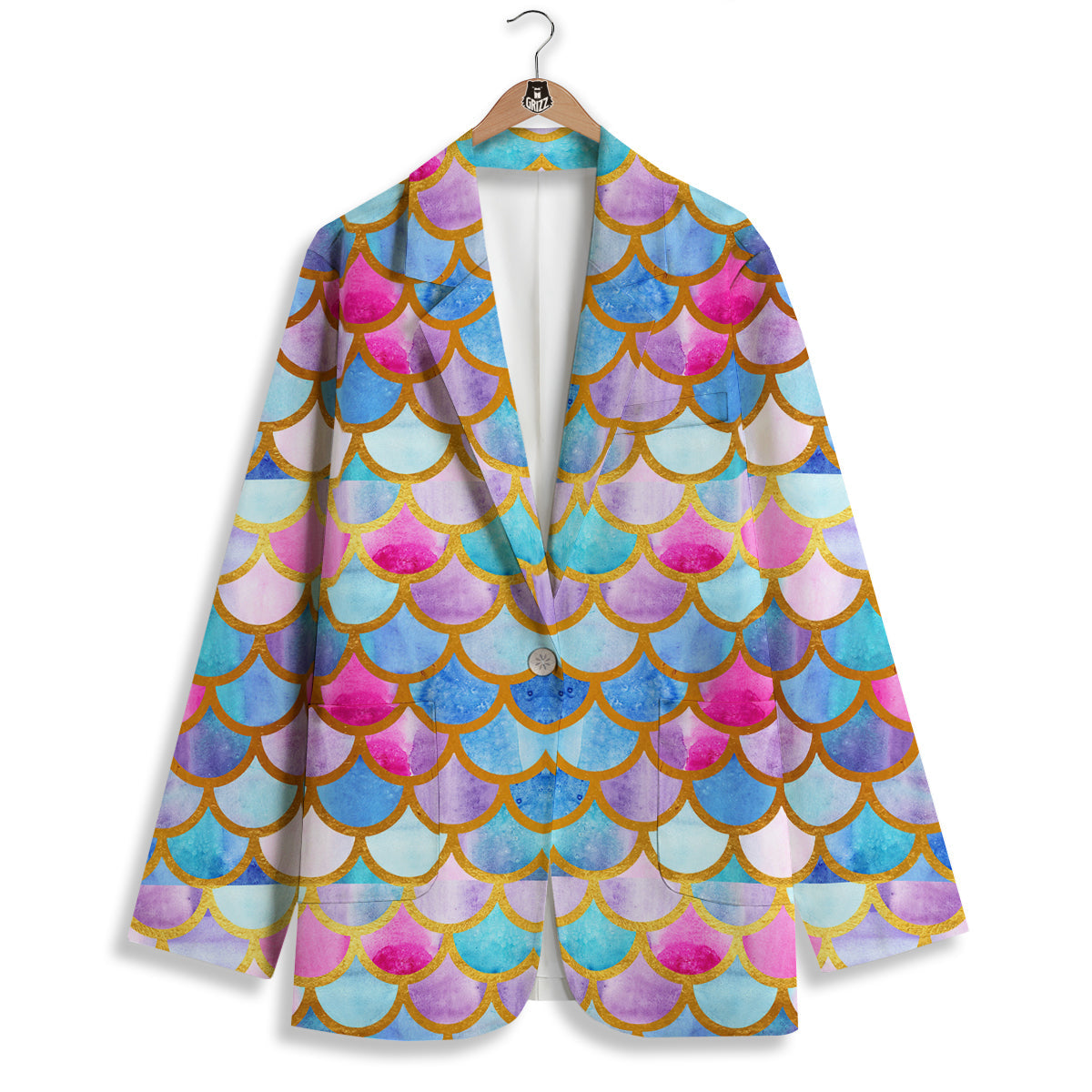 Mermaid Colorful Print Pattern Women's Blazer-grizzshop