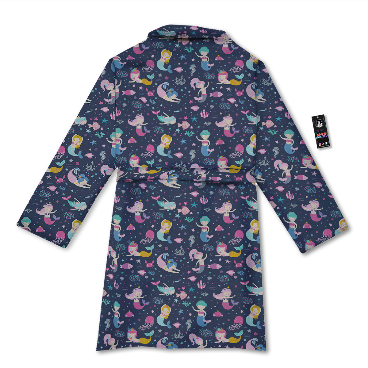 Mermaid Cute Print Pattern Bathrobe-grizzshop