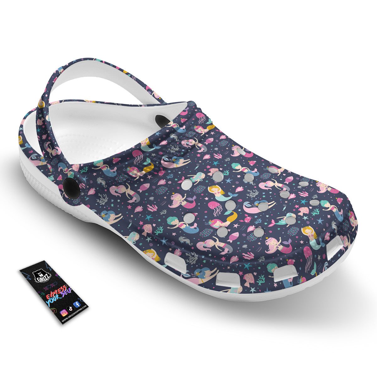 Mermaid Cute Print Pattern Clog-grizzshop