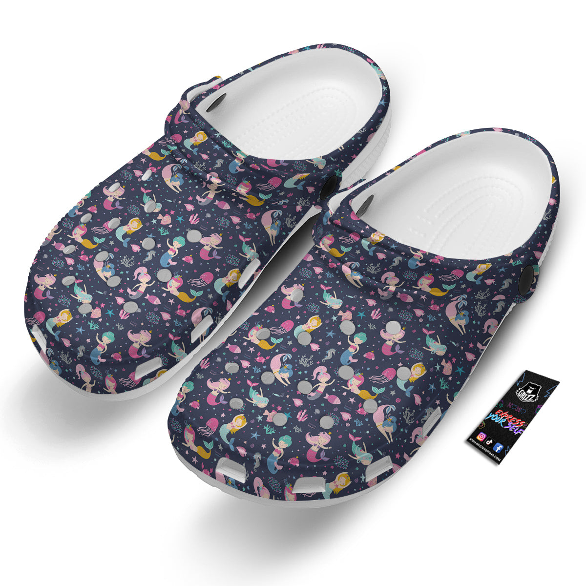 Mermaid Cute Print Pattern Clog-grizzshop