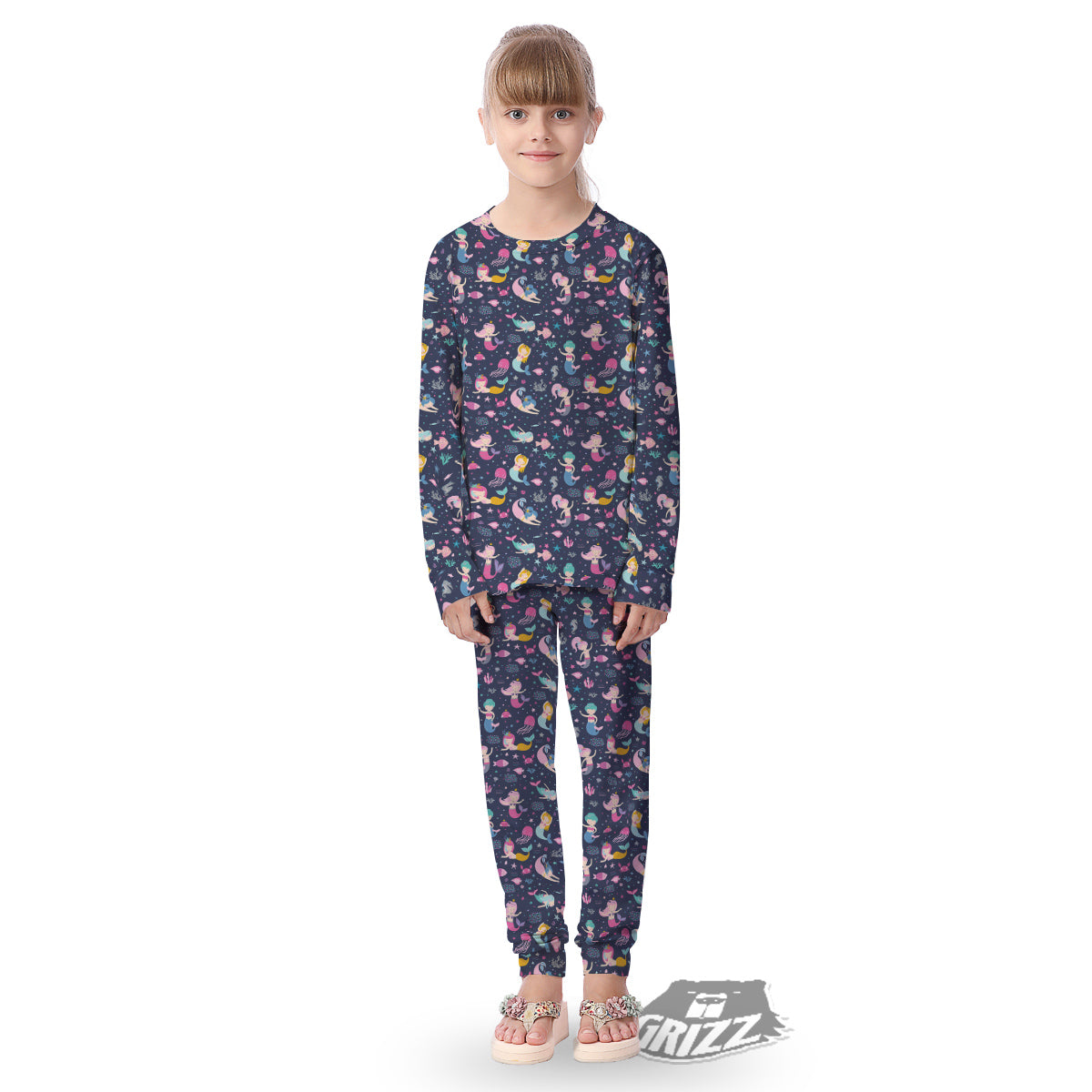 Mermaid Cute Print Pattern Kid's Pajamas-grizzshop