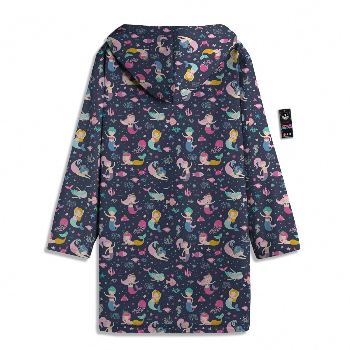 Mermaid Cute Print Pattern Men's Windbreaker Jacket-grizzshop