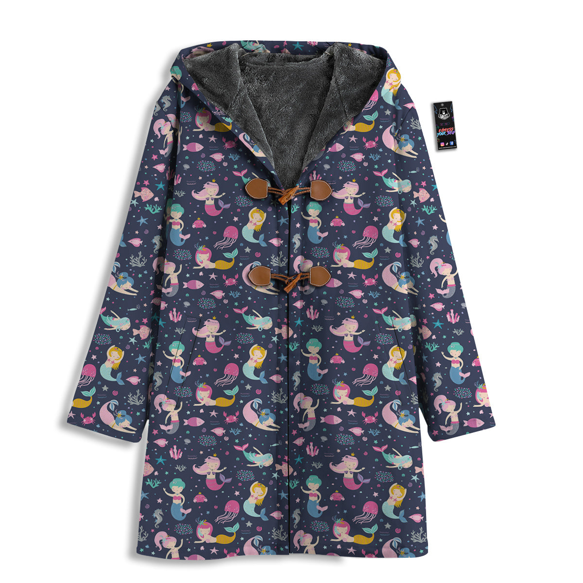 Mermaid Cute Print Pattern Men's Windbreaker Jacket-grizzshop