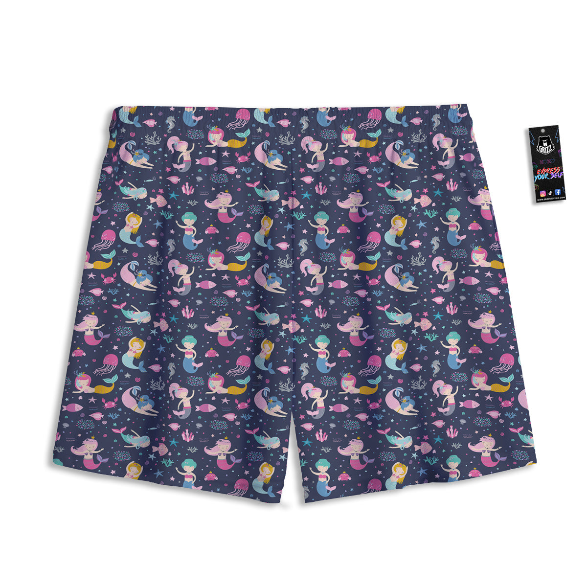 Mermaid Cute Print Pattern Mesh Shorts