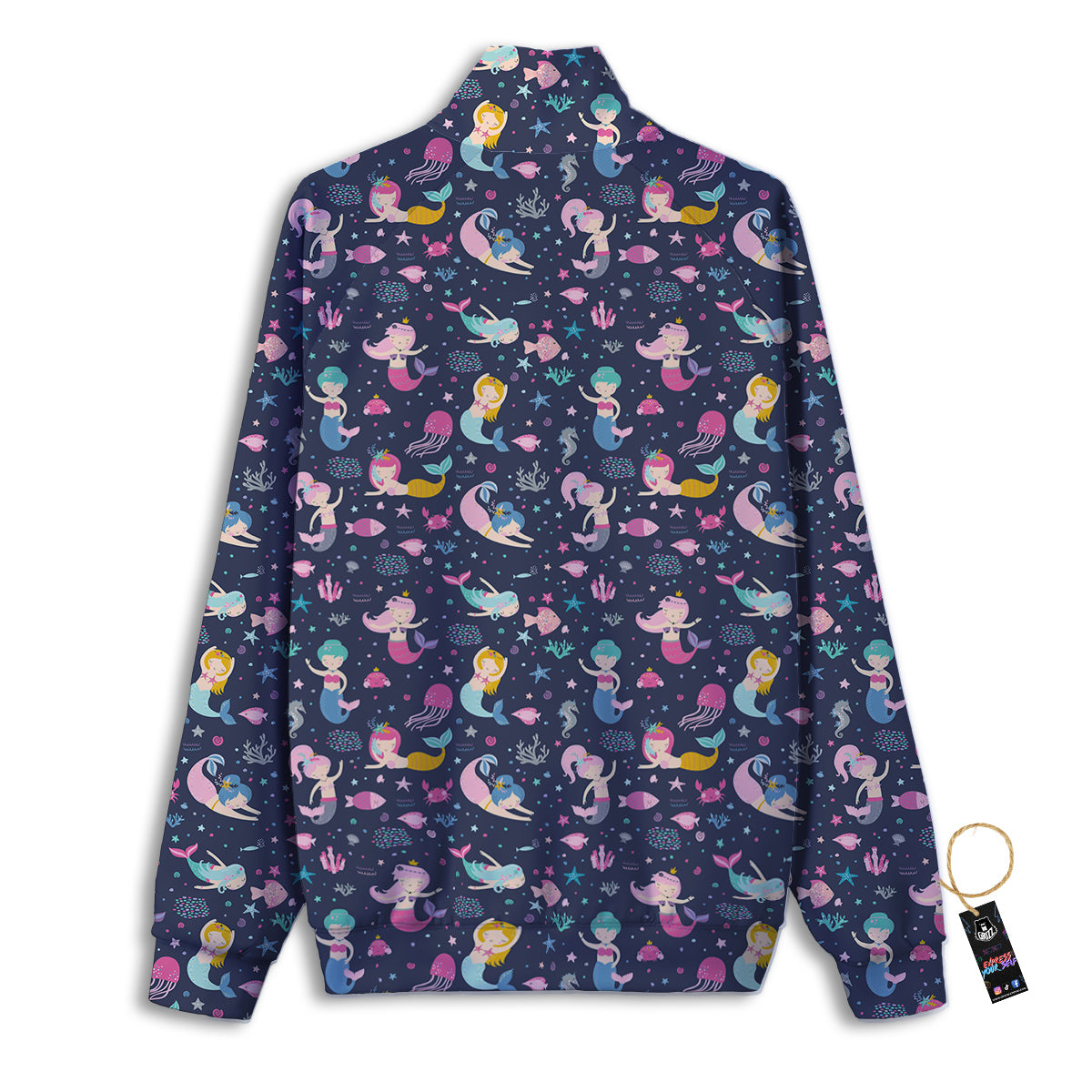 Mermaid Cute Print Pattern Track Jacket-grizzshop
