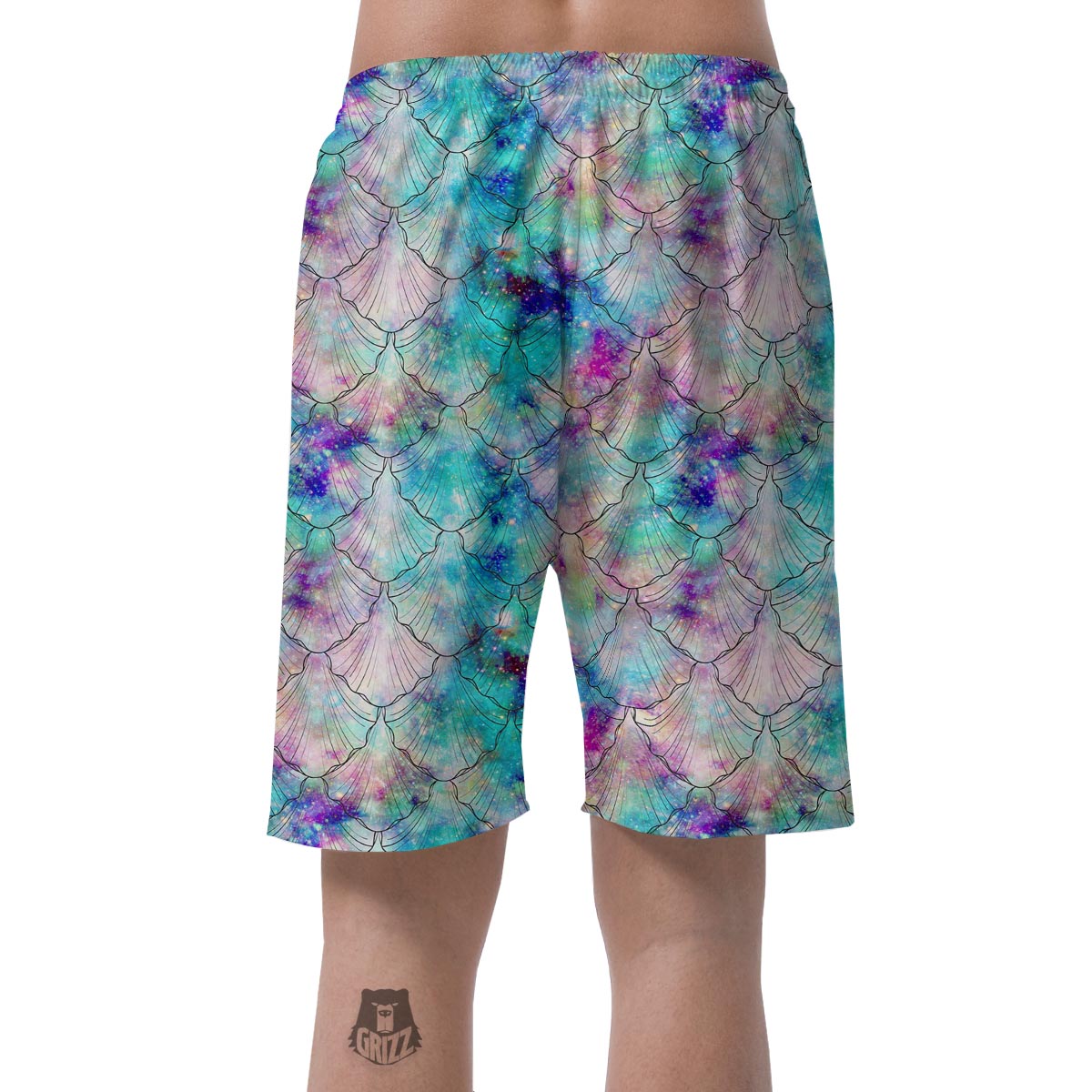 Mermaid Galaxy Print Men's Shorts-grizzshop