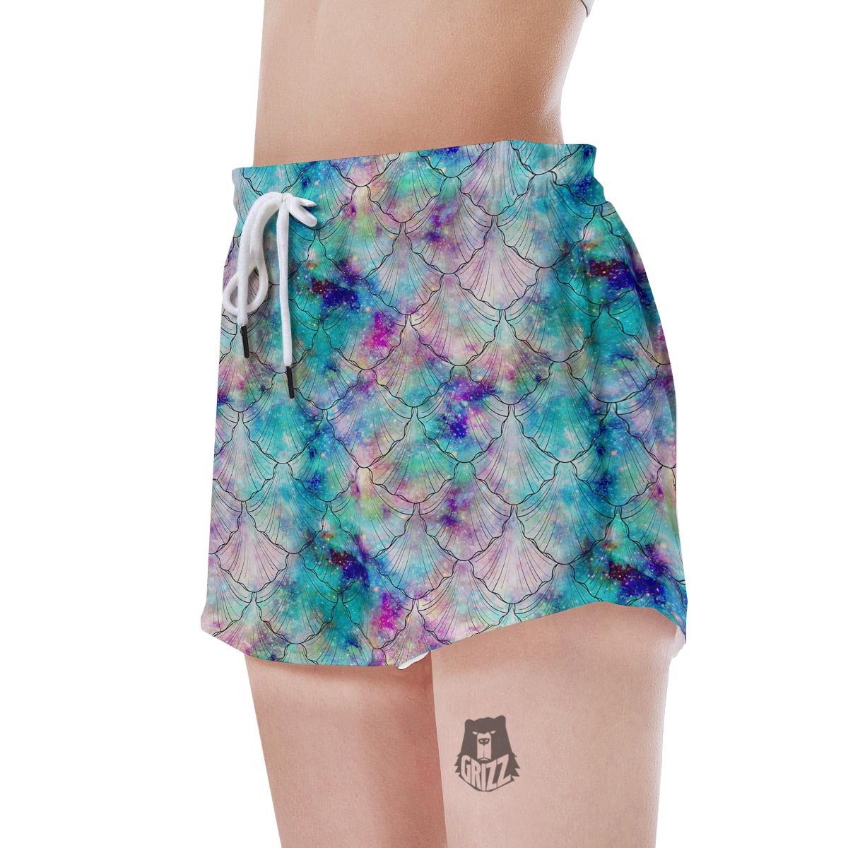 Mermaid Galaxy Print Women's Shorts-grizzshop