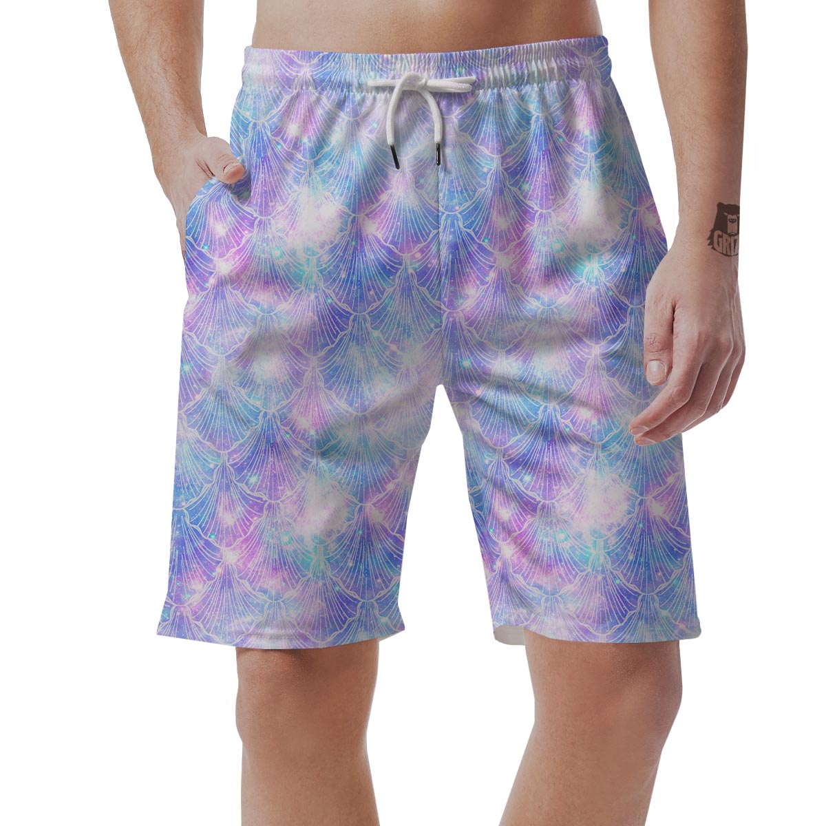 Mermaid Galaxy Space Men's Shorts-grizzshop