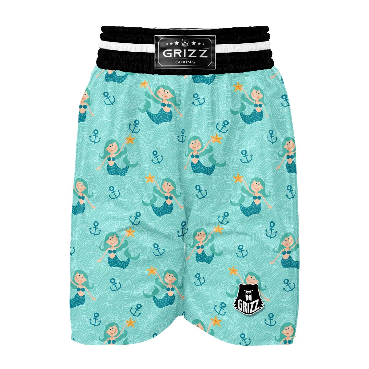 Mermaid Pastel Pattern Print Boxing Shorts-grizzshop