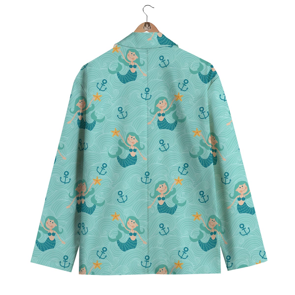 Mermaid Pastel Pattern Print Men's Blazer-grizzshop