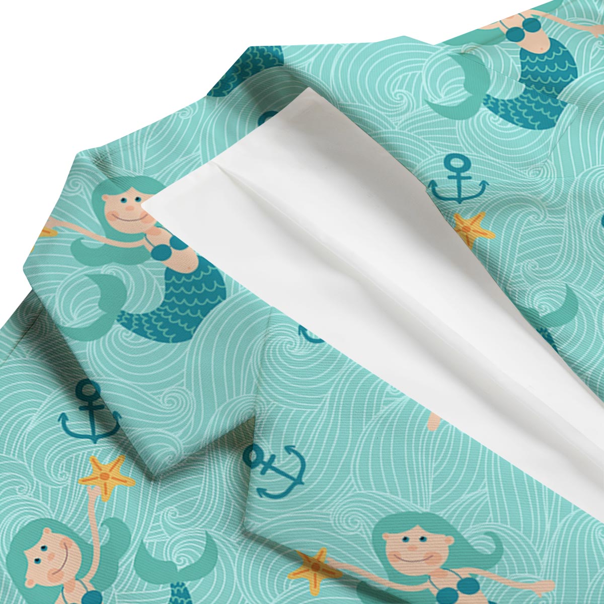 Mermaid Pastel Pattern Print Men's Blazer-grizzshop