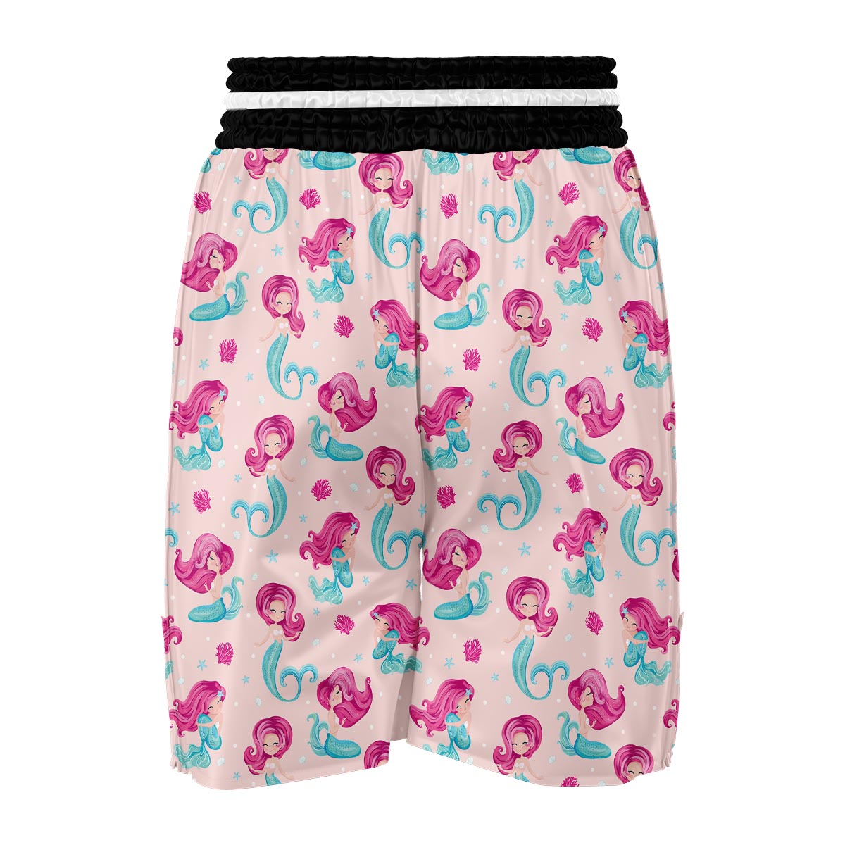 Mermaid Pink Pattern Print Boxing Shorts-grizzshop