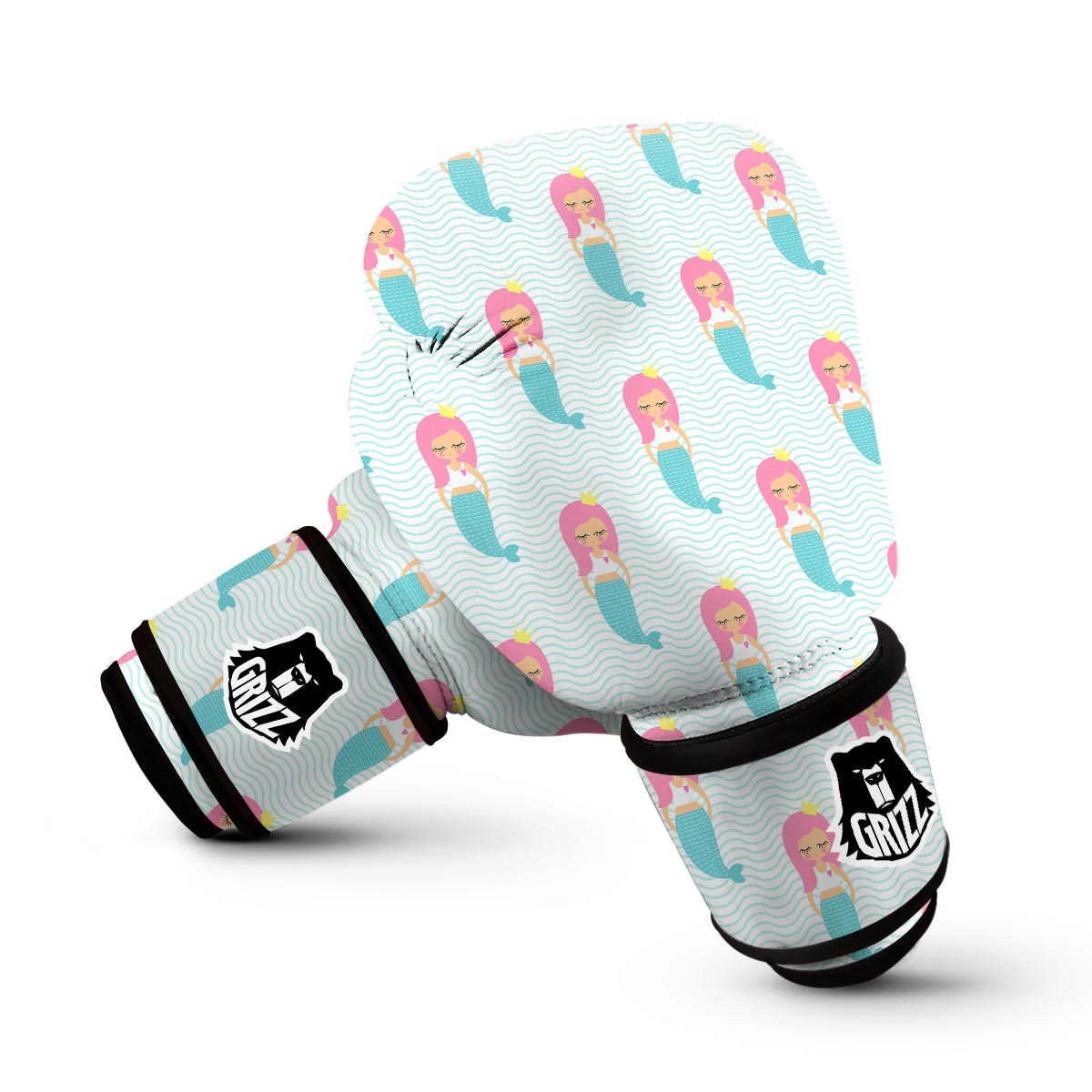 Mermaid Print Pattern Boxing Gloves-grizzshop