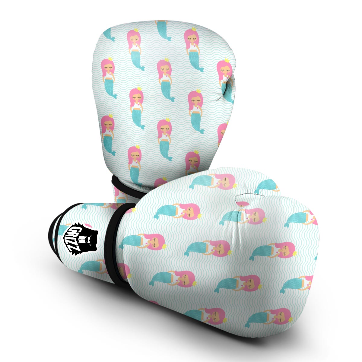 Mermaid Print Pattern Boxing Gloves-grizzshop