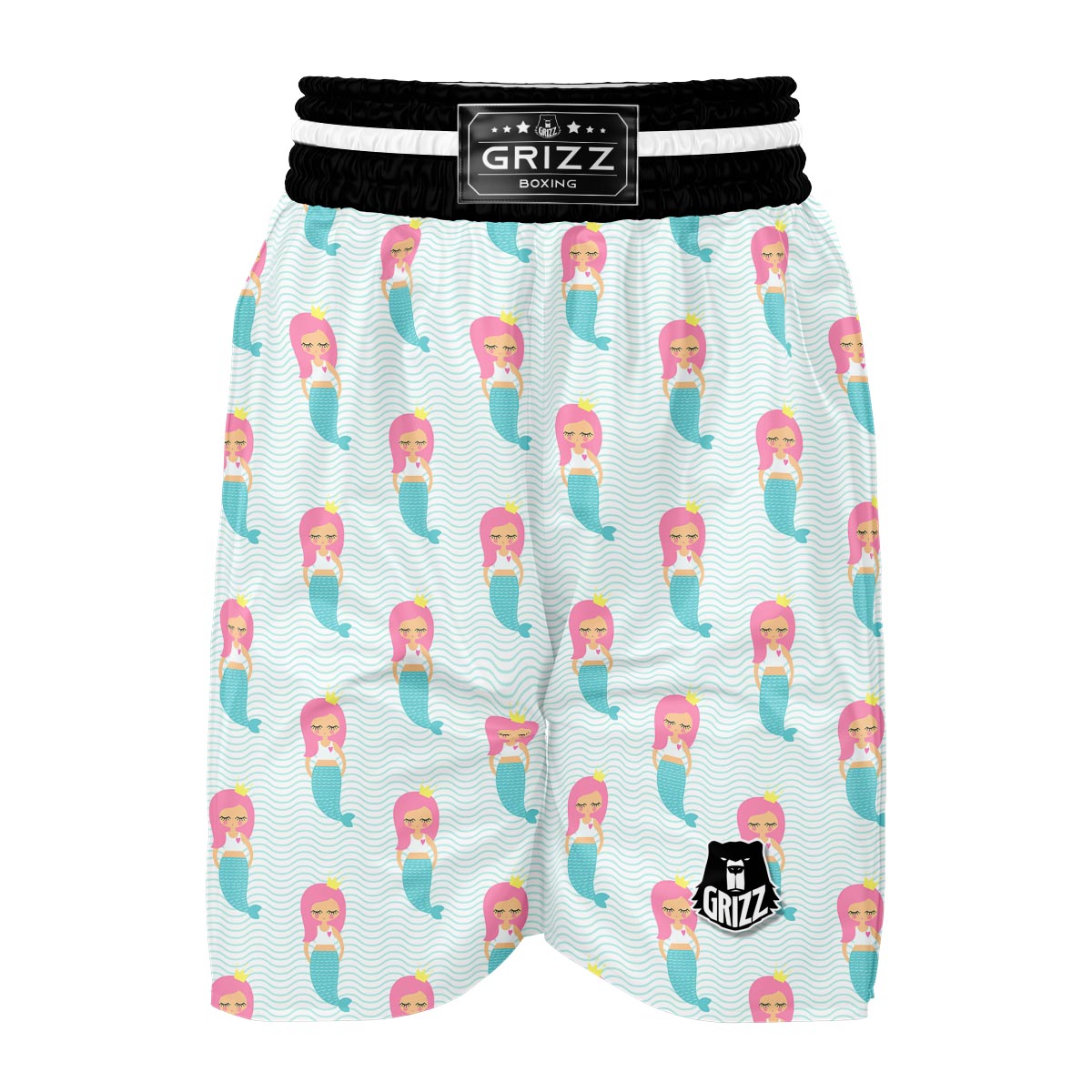 Mermaid Print Pattern Boxing Shorts-grizzshop