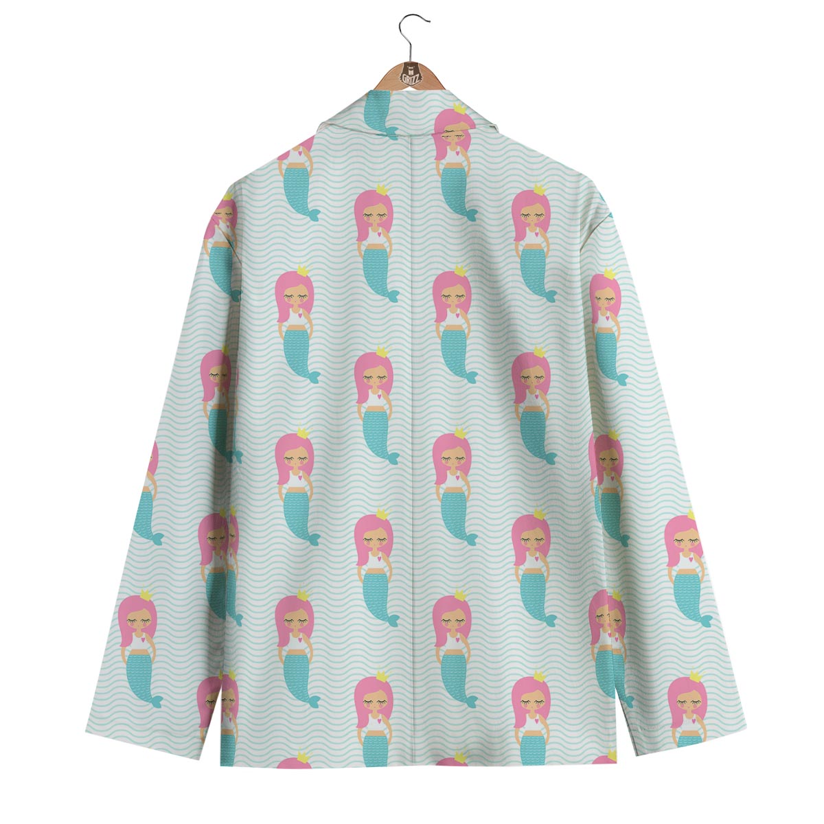 Mermaid Print Pattern Men's Blazer-grizzshop