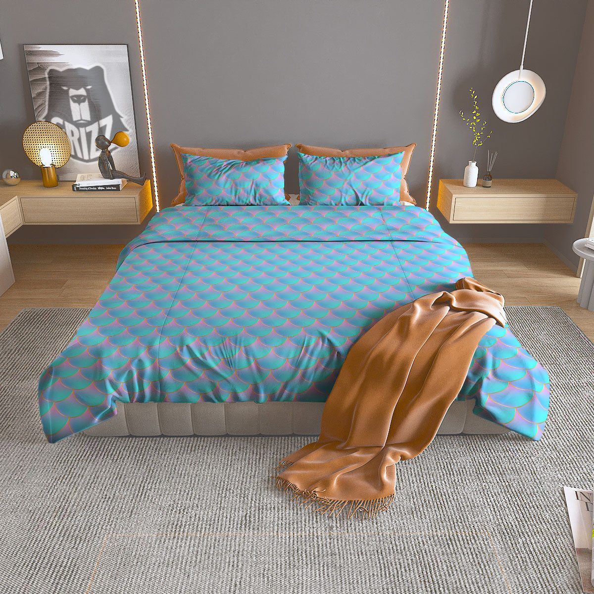 Mango Cute Print Pattern Duvet Cover Bedding Set