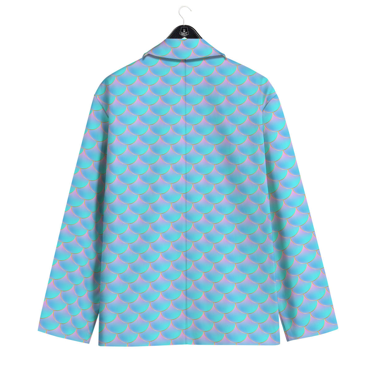Mermaid Scales Blue Neon Print Pattern Men's Sport Coat-grizzshop