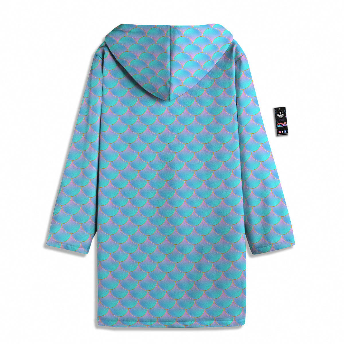 Mermaid Scales Blue Neon Print Pattern Men's Windbreaker Jacket-grizzshop