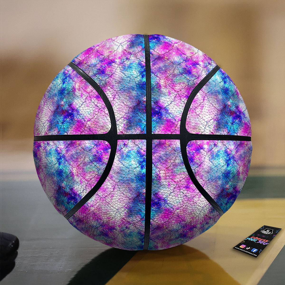 Palm Leave Night Tropical Print Pattern Basketball