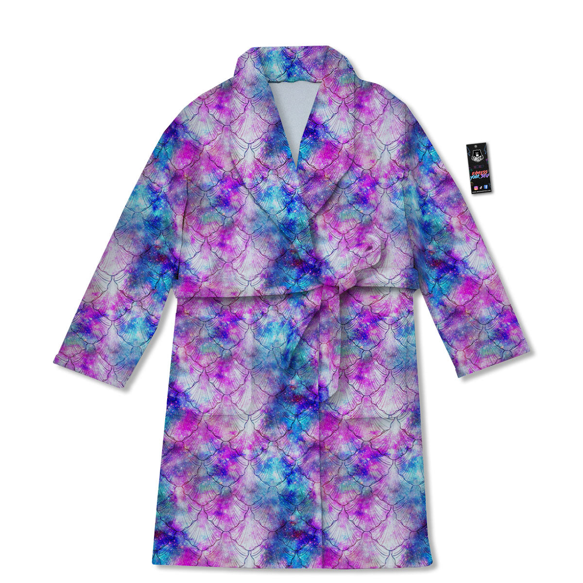Mermaid Scales Galaxy Print Pattern Bathrobe-grizzshop