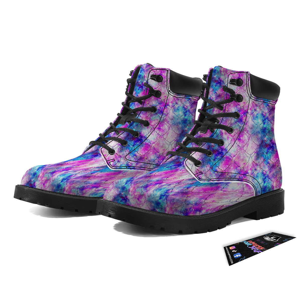 Mermaid Scales Galaxy Print Pattern Boots-grizzshop