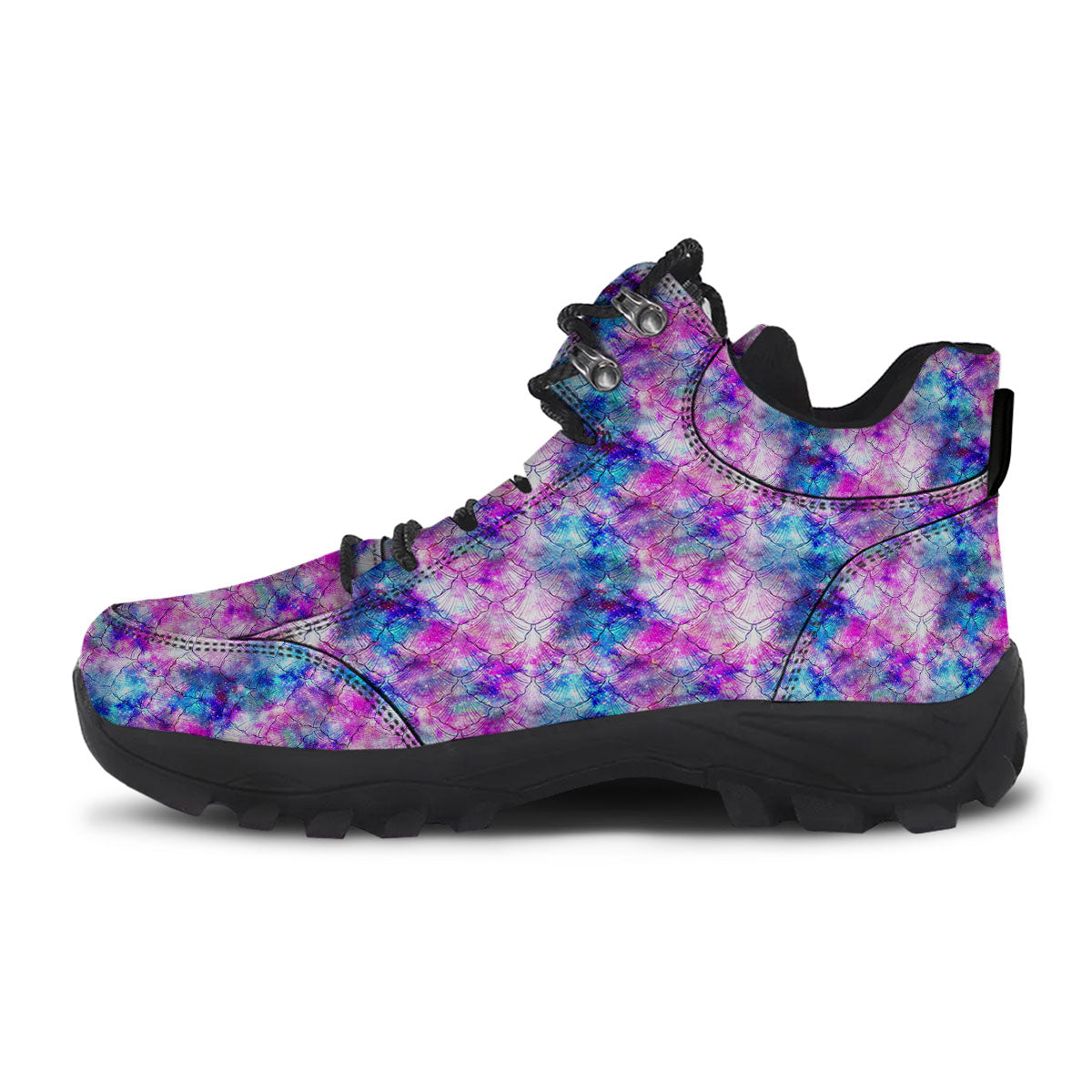 Mermaid Scales Galaxy Print Pattern Hiking Shoes-grizzshop