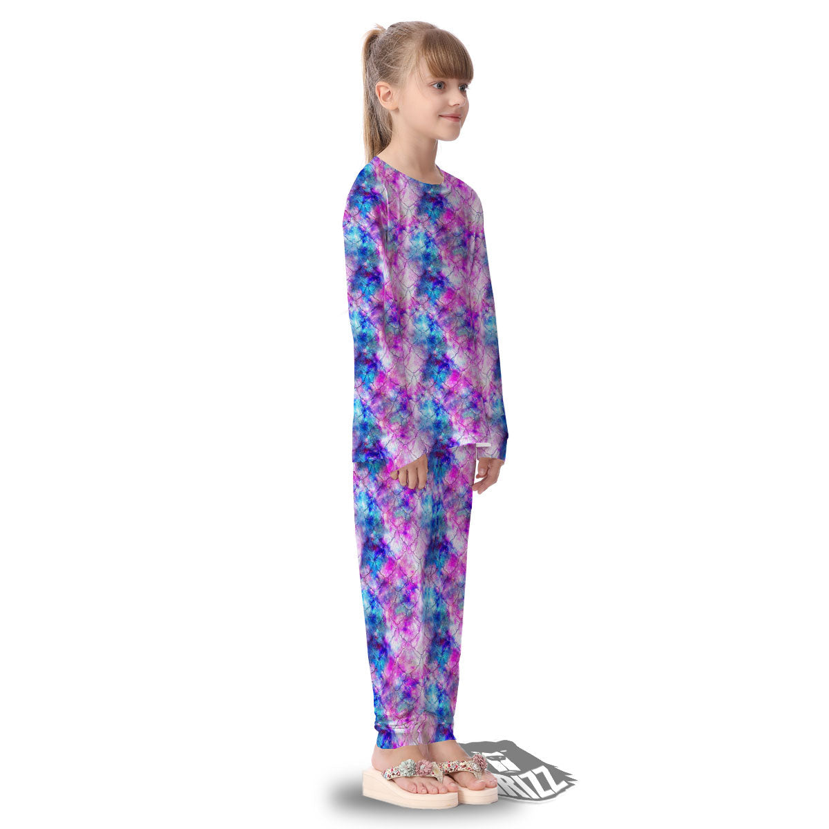 Mermaid Scales Galaxy Print Pattern Kid's Pajamas-grizzshop