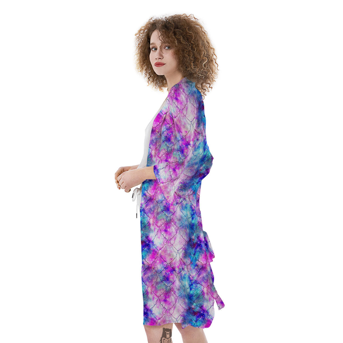 Mermaid Scales Galaxy Print Pattern Kimono-grizzshop