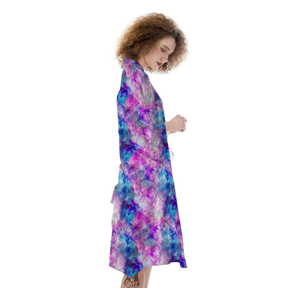 Mermaid Scales Galaxy Print Pattern Kimono-grizzshop