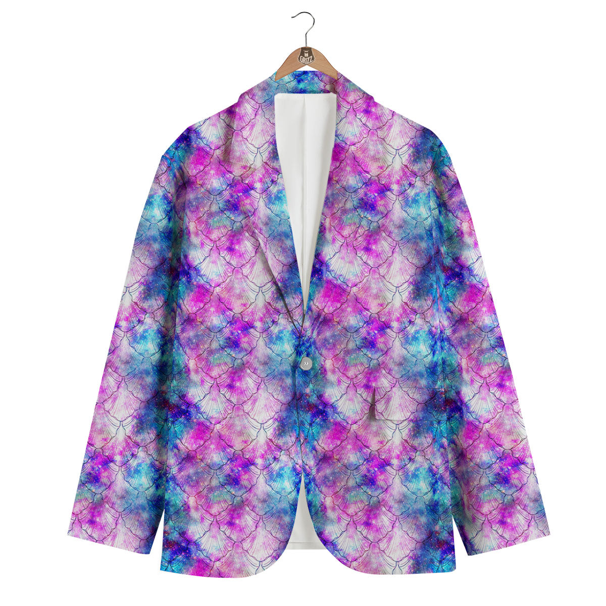 Mermaid Scales Galaxy Print Pattern Men's Blazer-grizzshop