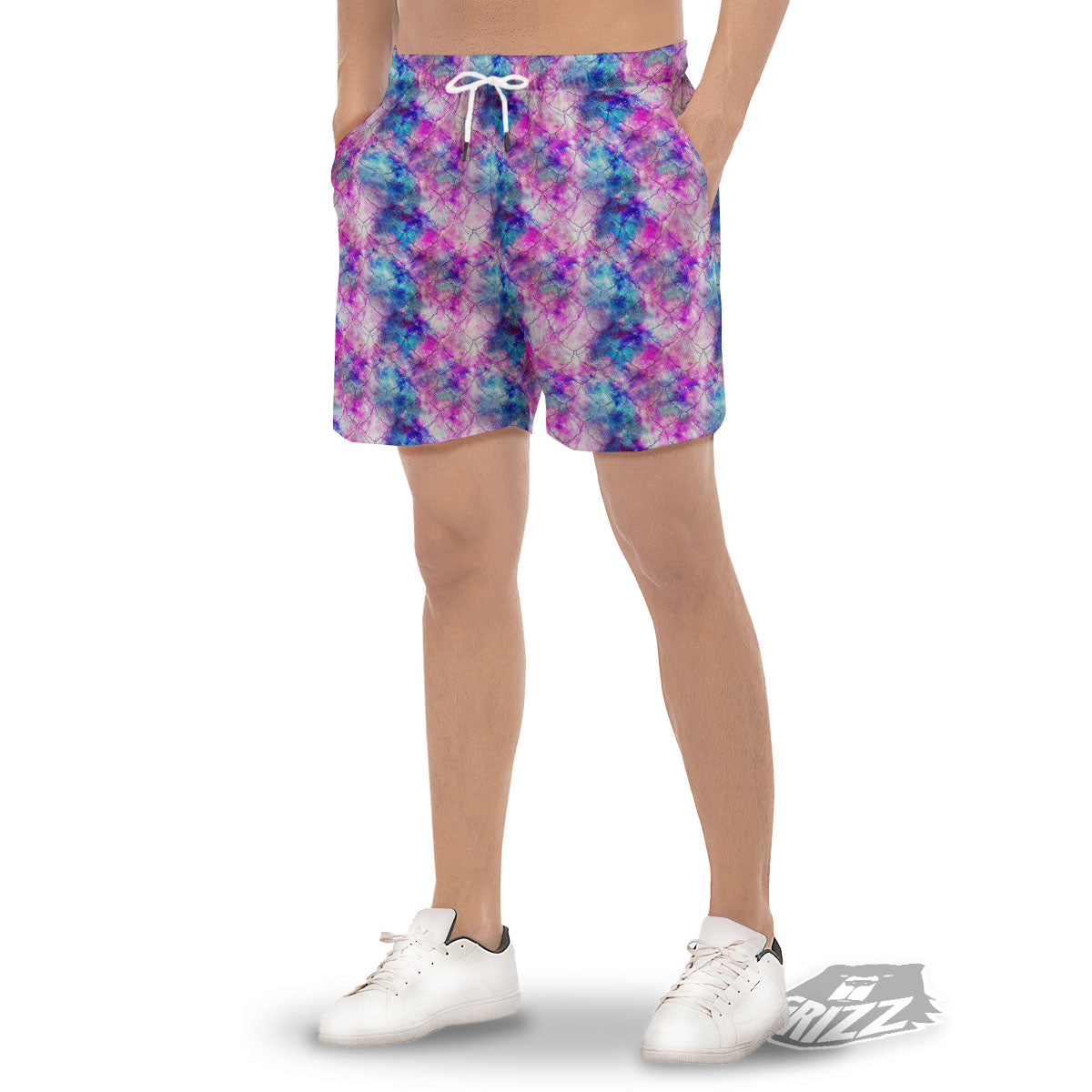 Mermaid Scales Galaxy Print Pattern Men's Gym Shorts-grizzshop