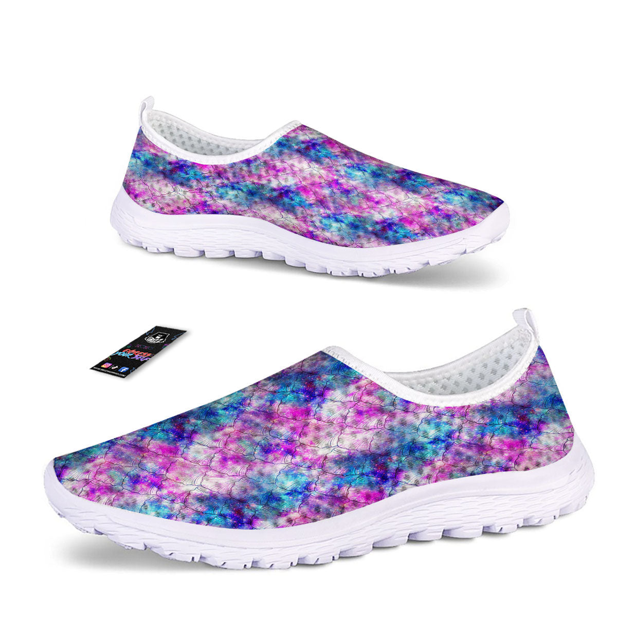 Mermaid Scales Galaxy Print Pattern Nurse Shoes-grizzshop