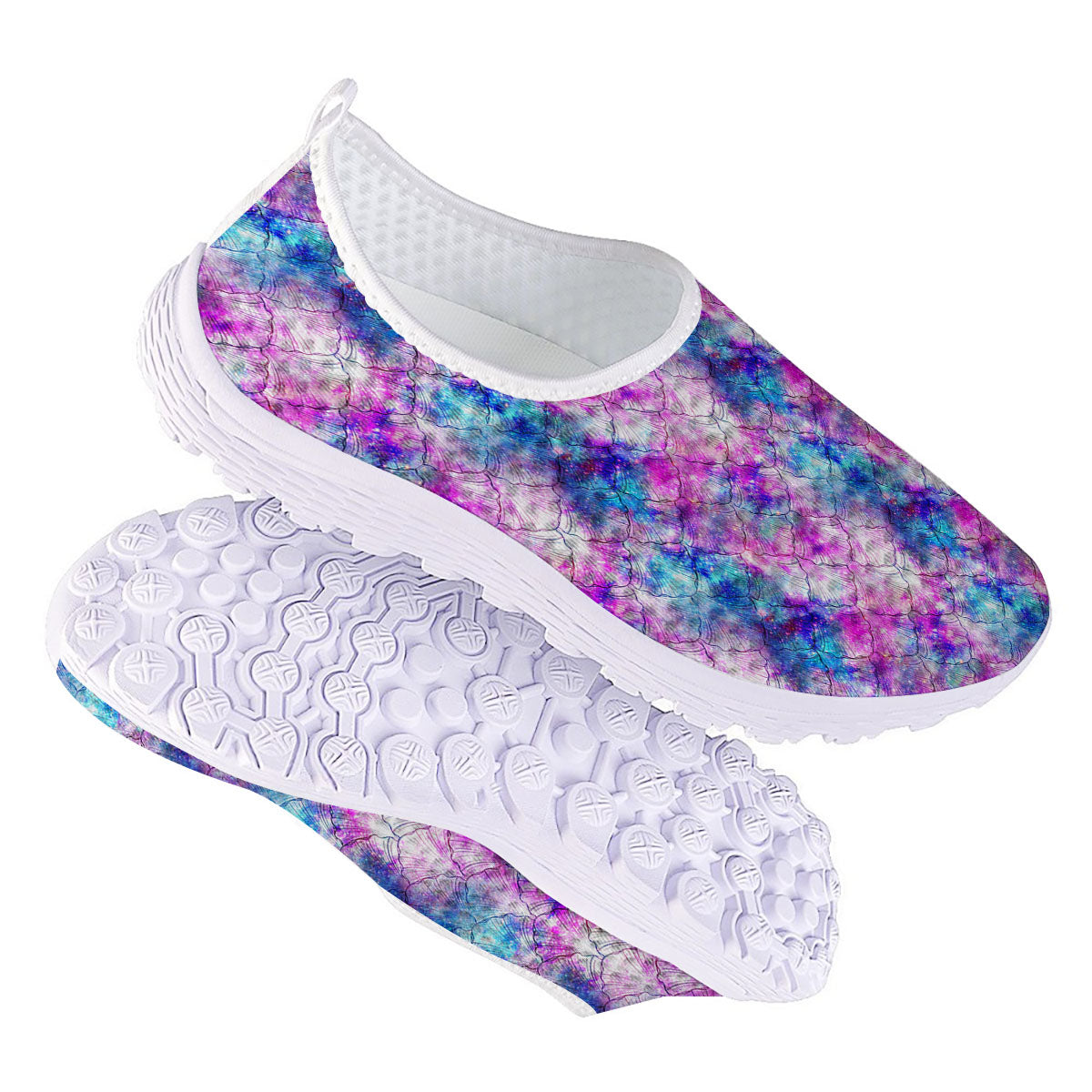Mermaid Scales Galaxy Print Pattern Nurse Shoes-grizzshop